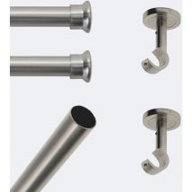 Kit barre à rideaux 2M00 Tendance 20mm Plafond Chapeau Nickel Mat - Boulet