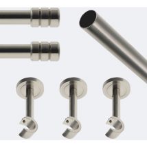 Kit barre à rideaux 2M50 Tendance 20mm Mur Cylindre 2ST Nickel Mat Boulet