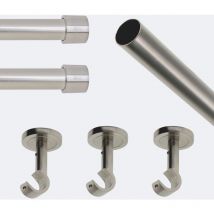 Boulet - Kit De Tringle À Rideaux Nickel Mat 250cm Diam.20mm Embout Capuchon - Fixation Plafond