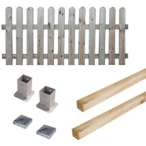 Cémonjardin - Kit barrière en bois Coquelicot h 80 cm à fixer