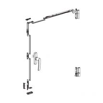 Kit basculante Galicube 1 v Fapim con falleba Gea - Brújula mediana 562 a 1200 mm - Negro 9005 - 1330BF37