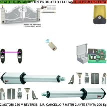 Automatismo 220 v Ricambio per Cancello da 7 Metri 2 Ante da 3,5 Metri 2 Motori Elettromeccanici 220 v Stelo Retrattile Reversibile Corsa Stelo 600