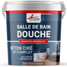 Arcane Industries - beton ciré: Kit betonbeschichtung | kunstharz-beton Badezimmer begehbare Dusche - Wasserdichte Beschichtung - Nerz-Grau-Beige