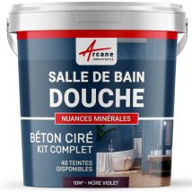 Arcane Industries - Beton Ciré: Kit Betonbeschichtung | Kunstharz-beton Badezimmer Begehbare Dusche - Wasserdichte Beschichtung - Brombeer-lila - Kit 