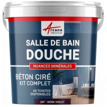 Arcane Industries - Beton Ciré: Kit Betonbeschichtung | Kunstharz-beton Badezimmer Begehbare Dusche - Wasserdichte Beschichtung - Brombeer-lila - 2 M²