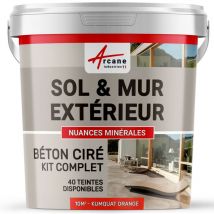 Béton ciré extérieur pour sol mur terrasse escalier enduit décoratif minéral en kit - 10 m² (en 2 couches) Kumquat Orange Arcane Industries