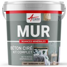 Arcane Industries - Béton ciré mur couleur enduit décoratif en kit gris blanc beige - 10 m² - Satinée Barbadine Clair