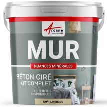 Arcane Industries - Béton ciré mur couleur enduit décoratif en kit gris blanc beige - 5 m² - Satinée Lilas Mauve
