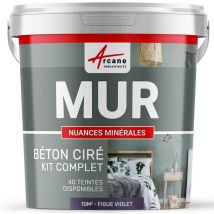 Arcane Industries - Béton ciré mur couleur enduit décoratif en kit gris blanc beige - 10 m² - Satinée Figue