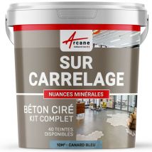 Arcane Industries - Béton ciré sur carrelage cuisine salle de bain mural sol plan de travail décoratif revêtement douche kit - 10 m² (en 2 couches)