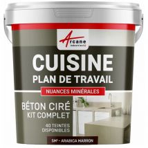 Beton ciré: kit betonbeschichtung | kunstharzbeton für die küche: für die Arbeitsplatte, Spüle, Fußböden und Wände - - Kaffee-Braun - 5 m²-Kit (2