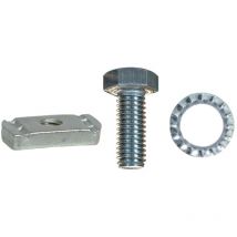 Pb Fixations - Kit boulons th ø 12x25mm avec plaque taraudée et rondelle (blister de 10) pour rail 41 056431