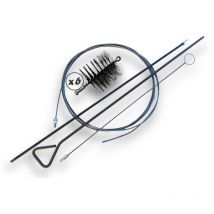 Kibros - Kit Brosse à tube pro acier ø 25 à 140 mm Tringle rigide/flexible et furet - Kit tringles et furet avec 6 brosses - Acier - ø 100 mm