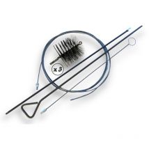Kit Brosse à tube pro acier ø 25 à 140 mm Tringle rigide/flexible et furet - Kit tringles et furet avec 3 brosses - Acier - ø 130 mm