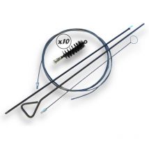 Kit Brosse à tube pro acier ø 25 à 140 mm Tringle rigide/flexible et furet - Kit tringles et furet avec 10 brosses - Acier - ø 35 mm