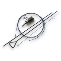 Kit Brosse à tube PRO INOX Ø 25 à 140 mm Tringle rigide/flexible et furet - Kit tringles et furet avec 3 brosses - Inox - Ø 80 mm