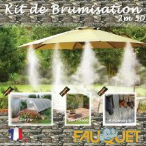 Fauquet - Kit brumisation 5 buses laiton, longueur 2,5m, branchement par raccord rapide, 6 colliers de fixation, robinet d'arrêt