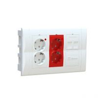 Mmconecta - Kit caja de empotrar montada para puesto de trabajo KCE3B/4 de