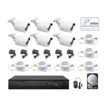 Kit camara 5 mpx ahd 6 camaras ip dvr cables 8 canales hd 500 gb