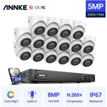 Annke - 16CH Système de sécurité vidéo réseau Super hd PoE 5MP 16 caméras style b – 2TB
