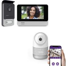 Kit Caméra int. motorisée et connectée View + Visiophone filaire connecté Connect 2 - Philips -