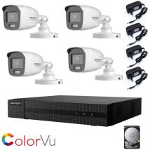 Hikvision - kit caméra couleur vision nocturne 2 mpx 4 ahd 1 tb