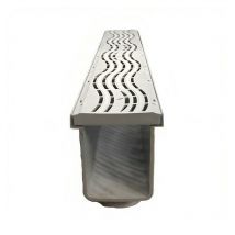 Kit Caniveau d'Évacuation et Grille de Piscine Haute Résistance - 1000x130x175 mm Adequa