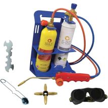 Kit Saldobrasatura Con Riduttori Pressione E Bombole Ossigeno + B-flame Modello Miniflame General Gas