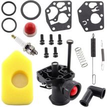 Bleosan - Kit carburateur pour tondeuse à gazon Briggs & Stratton 499809 498809A 494406 et filtre à air 698369 Ressort de régulateur 691859 692211