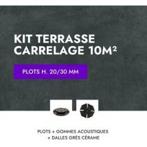 Art-garden - Kit carrelage terrasse 10m² Aspect Béton Glocal Absolute 60x60 cm - Mirage - 20/30 mm