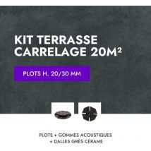 Kit carrelage terrasse 20m² - Aspect Béton Glocal Absolute 60x60 cm - Mirage - 20/30 mm