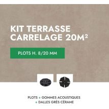 Art-garden - Kit Carrelage Terrasse 20m², Aspect Ciment Glocal Sugar 60x60 Cm - Mirage - 8/20 Mm