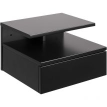 Hellin - ac Design Furniture Fia Comodino, Alt: 22,5 x Larg: 32 x Lung: 35 cm, Nero, Legno ingegnerizzato, 1 pz