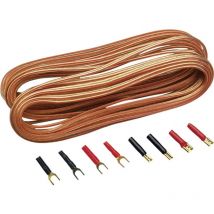 Kit cavi per altoparlanti HiFi per auto 2 x 0.75 mm² 10.00 m placcato oro, incl. spina - Sinuslive