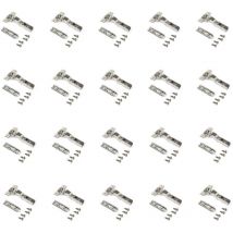 Lotto di 20 cerniere mezzo collo X91 con chiusura soft e Basetta a vite, altezza 1, Acciaio, Nichelato - Emuca
