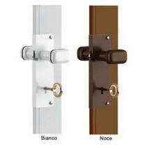 Kit chiusura a chiave con doga per porte a soffietto bianco