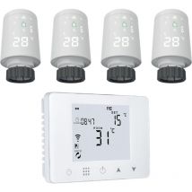 Homcloud - Kit chronothermostat numérique Wi-Fi + 4 vannes thermostatiques