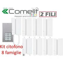 Kit citofono otto famiglie Comelit 2 fili kca2061 8 famiglie citofoni 2738wa