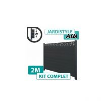 Cloture&jardin - Kit Clôture Aluminium Gris Anthracite 2M - Design - 2 mètres