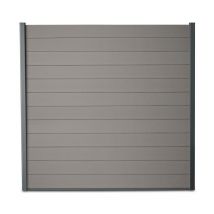 Kit clôture composite et aluminium h 1m85 l 16m20 gris quartz avec renforts acier