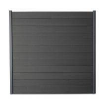 Gardenode - Kit clôture composite et aluminium h 1m80 l 1m80 gris anthracite avec renforts acier