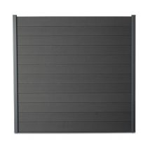 Kit clôture composite et aluminium h 1m85 l 5m40 gris anthracite avec renforts acier