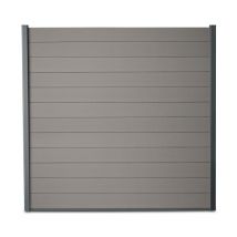 Kit clôture composite et aluminium h 1m85 l 10m80 gris quartz avec renforts acier
