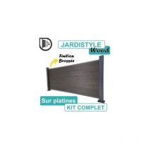 Cloture&jardin - Kit Clôture Composite Gris Anthracite Effet Brossé 16,2M - Sur Platines - 1,25 mètre
