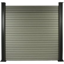 Habitat Et Jardin - Kit Clôture 1.6 x 1.2 m composite - Kit de fixation offert - Gris