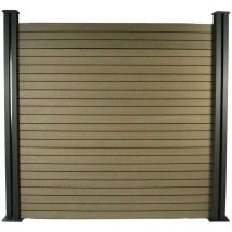 Habitat Et Jardin - Kit Clôture 1.6 x 1.2m composite - Kit de fixation offert - Marron