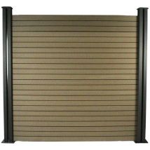 Habitat Et Jardin - Kit Clôture 8 x 1.6m composite - Kit de fixation offert - Marron