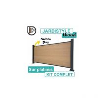 Kit Clôture Composite Bois Clair 3,6M - Sur Platines - 0,80 mètre