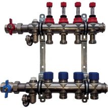 Thermacome - Kit collecteur inox pour plancher chauffant 3 circuits sans raccord