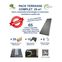 Kit complet 25 m² terrasse composite Coexprotect coloris Gris